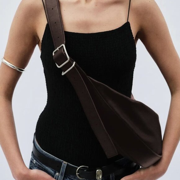 Janessa Leone Cross Body Shoulder Tote Bowe Bag in Dark Brown - Picture 3 of 8